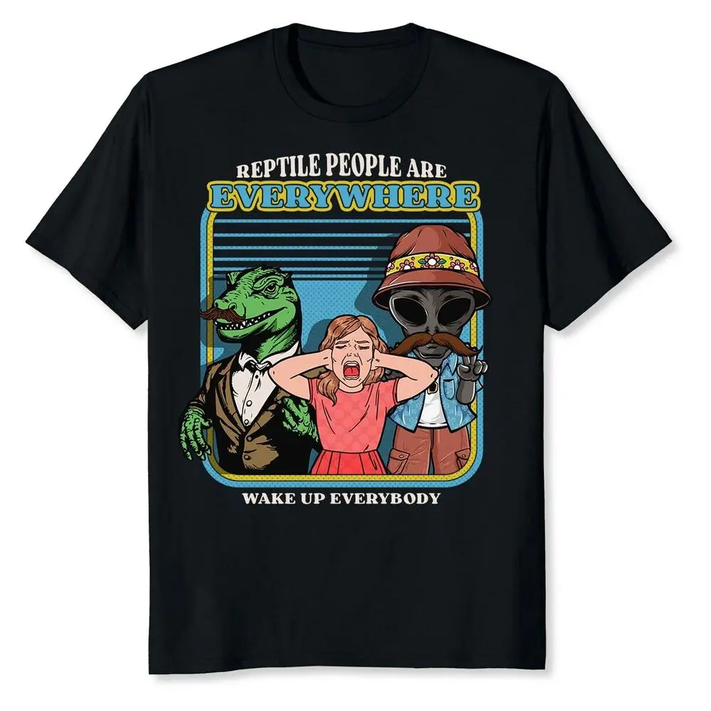 Reptiloid  Theorist Gifts Lizard People T-Shirt High Quality 100%Cotton Short Sleeve