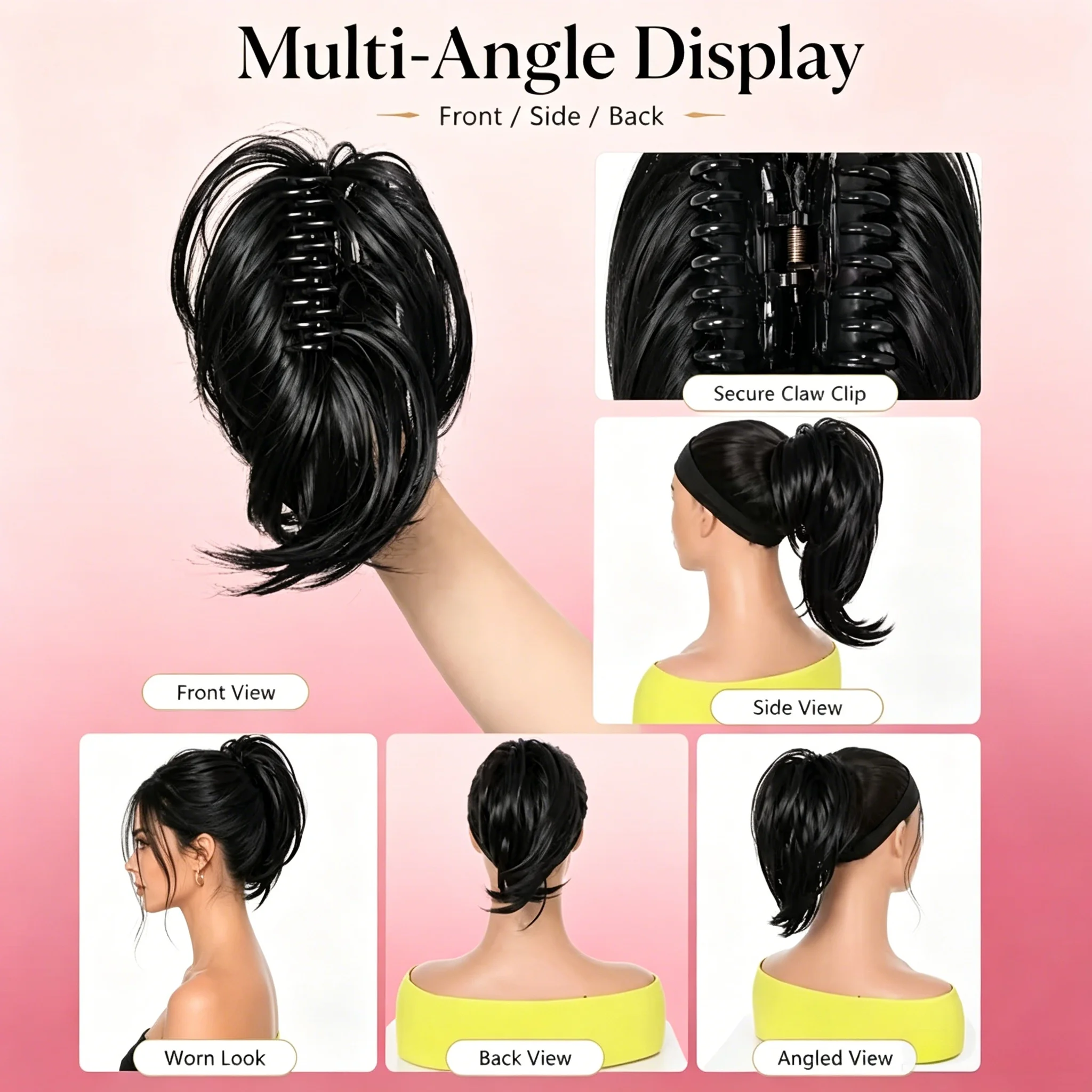 Claw Clip High Ponytail Wig for Women Fluffy and Fashionable Short Ponytail New Stylish Easy to Wear Suitable for Daily Life view 4