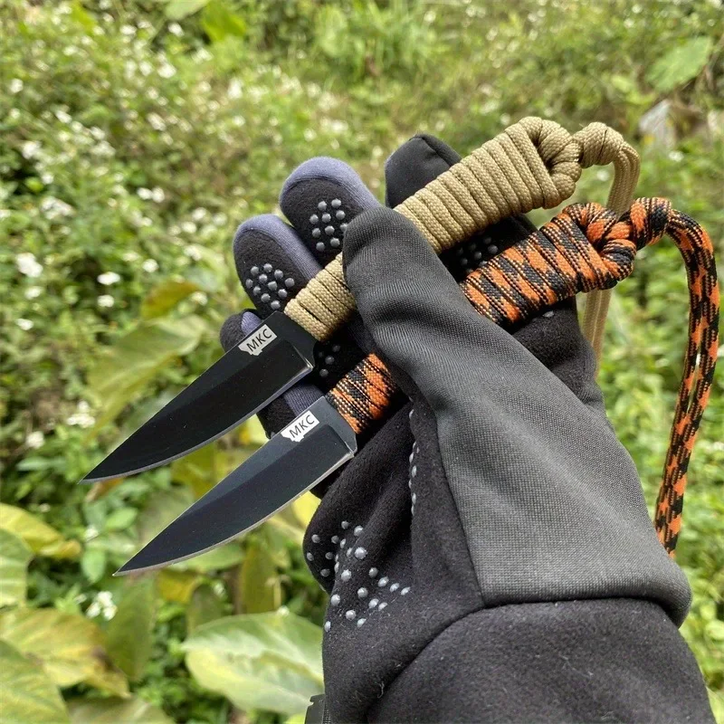 

MKC Outdoor Fixed Straight Knives 440c Blade Nylon Rope Handle Outdoor Camping Adventure Fishing Sharp Cut Multi-tool Katana