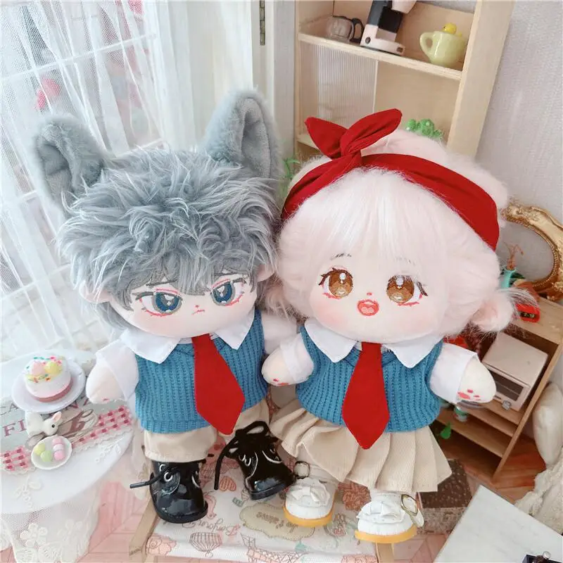 20cmCotton Baby Boy Girl Studen Clothes Idol Star Doll Cute Stuffed Customization Figure Toys Doll Plushies Toys Fans Collection