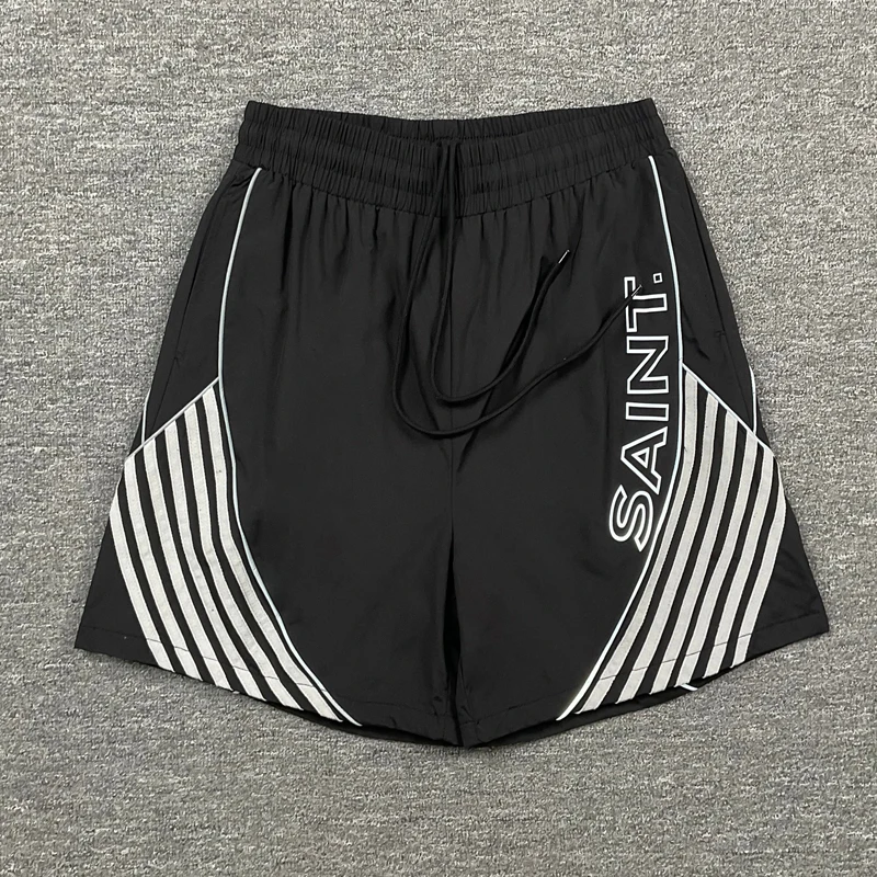 Summer Trend SAINT Shorts Letter Pattern Drawstring Sports Shorts High Street Men Women Casual Shorts