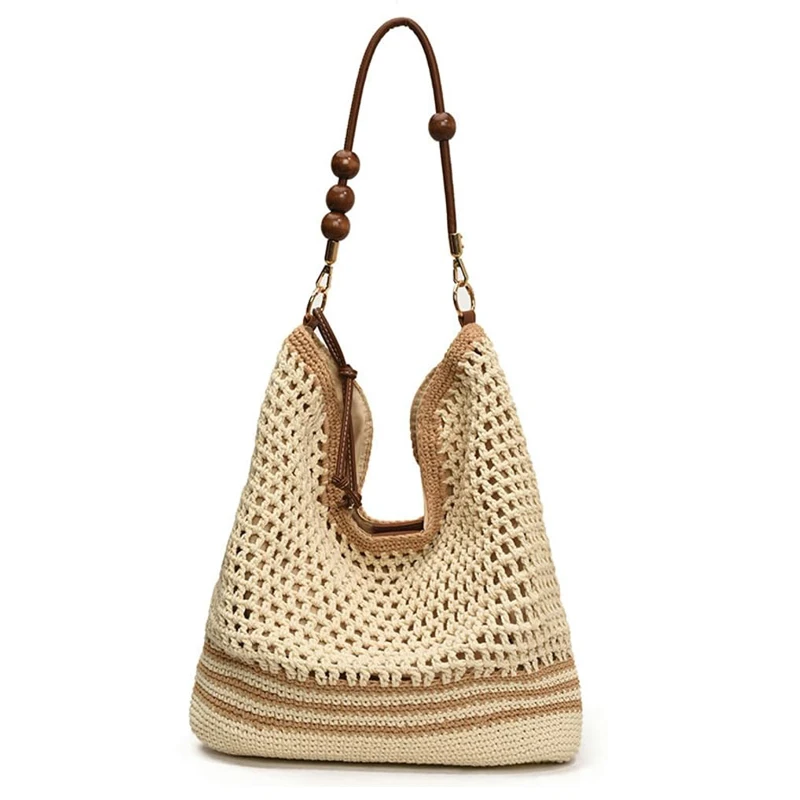 

Beach Bag Women Macrame Shoulder Tote Bags Crossbody Purse Summer Travel Beach Bag Top-Handle Hobo Handbag 2025 New