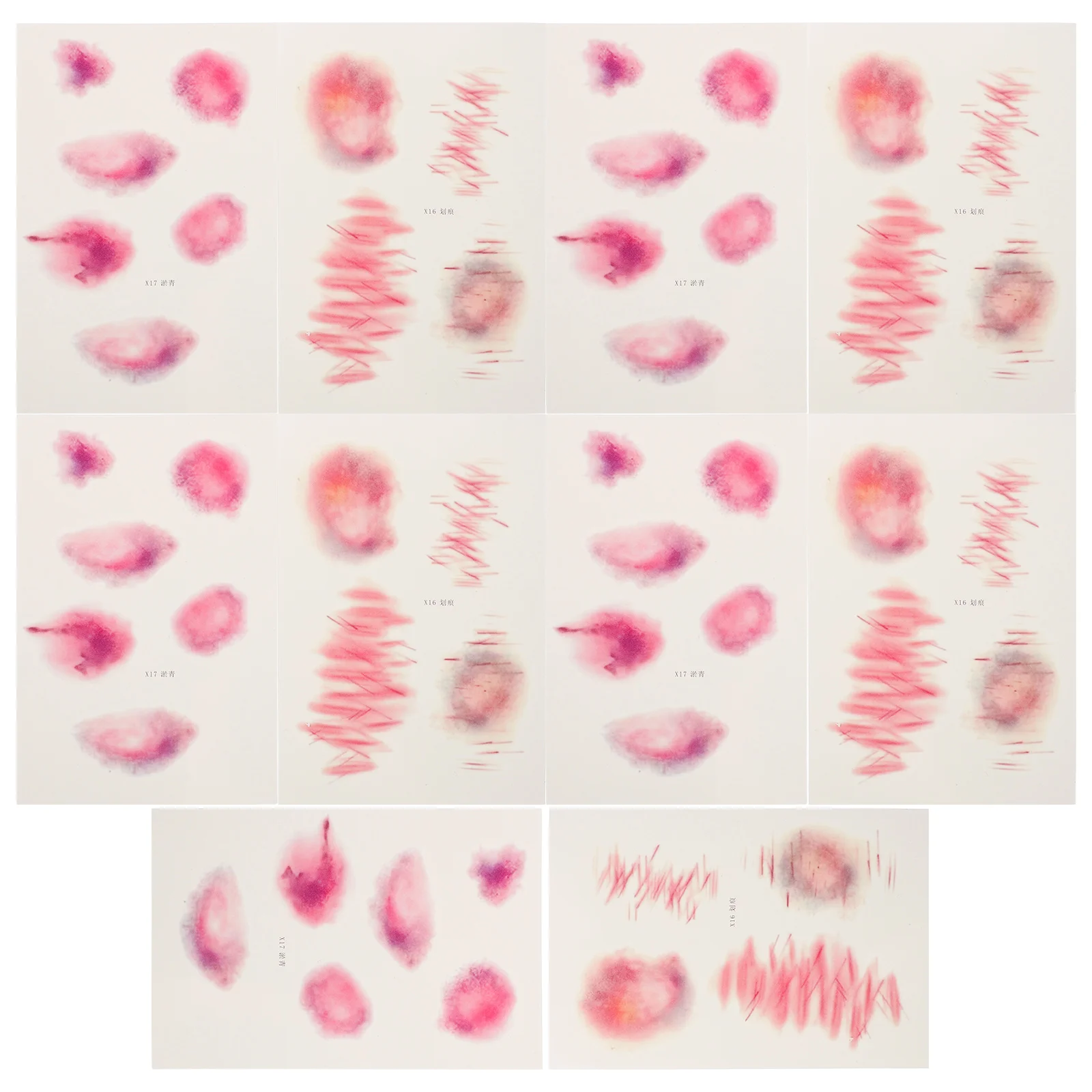 

Хэллоуин наклейки для татуировки на рану, 10 листов, реалистичные 3D наклейки со шрамом и синяком для маскарада, вечеринки, розыгрыша, реквизит для макияжа на Хэллоуин