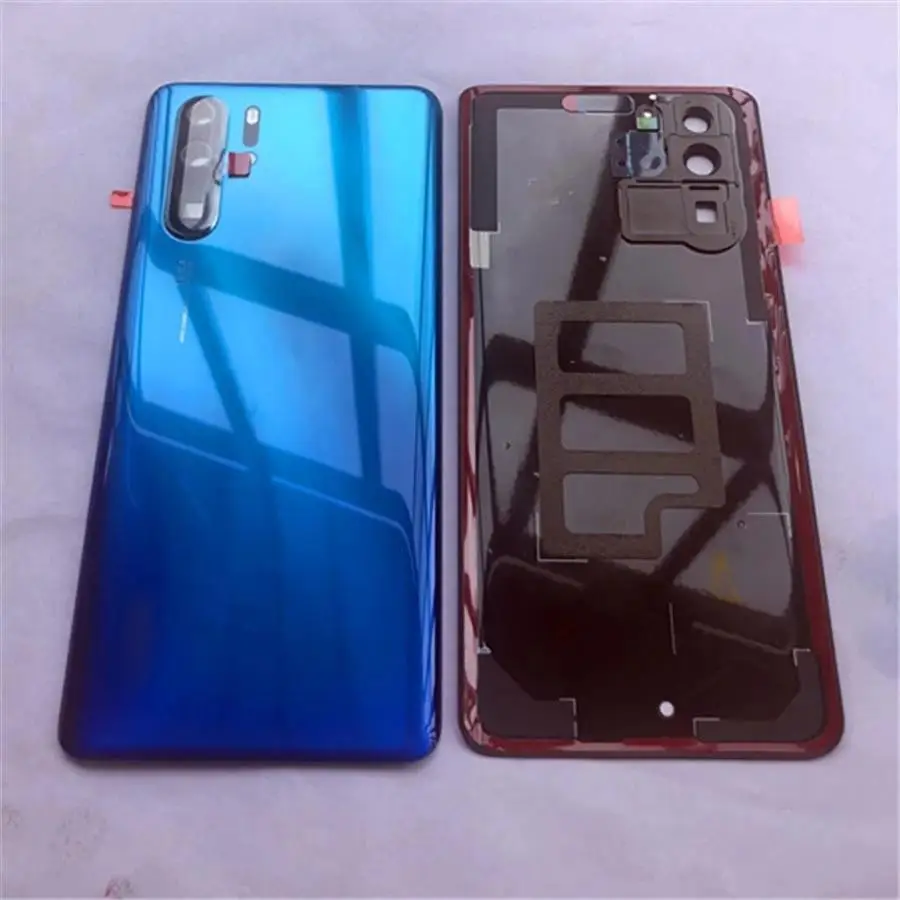 100% оригинальная Задняя стеклянная крышка для Huawei P30 Pro, задняя крышка запасного аккумулятора, задняя крышка корпуса с объективом камеры