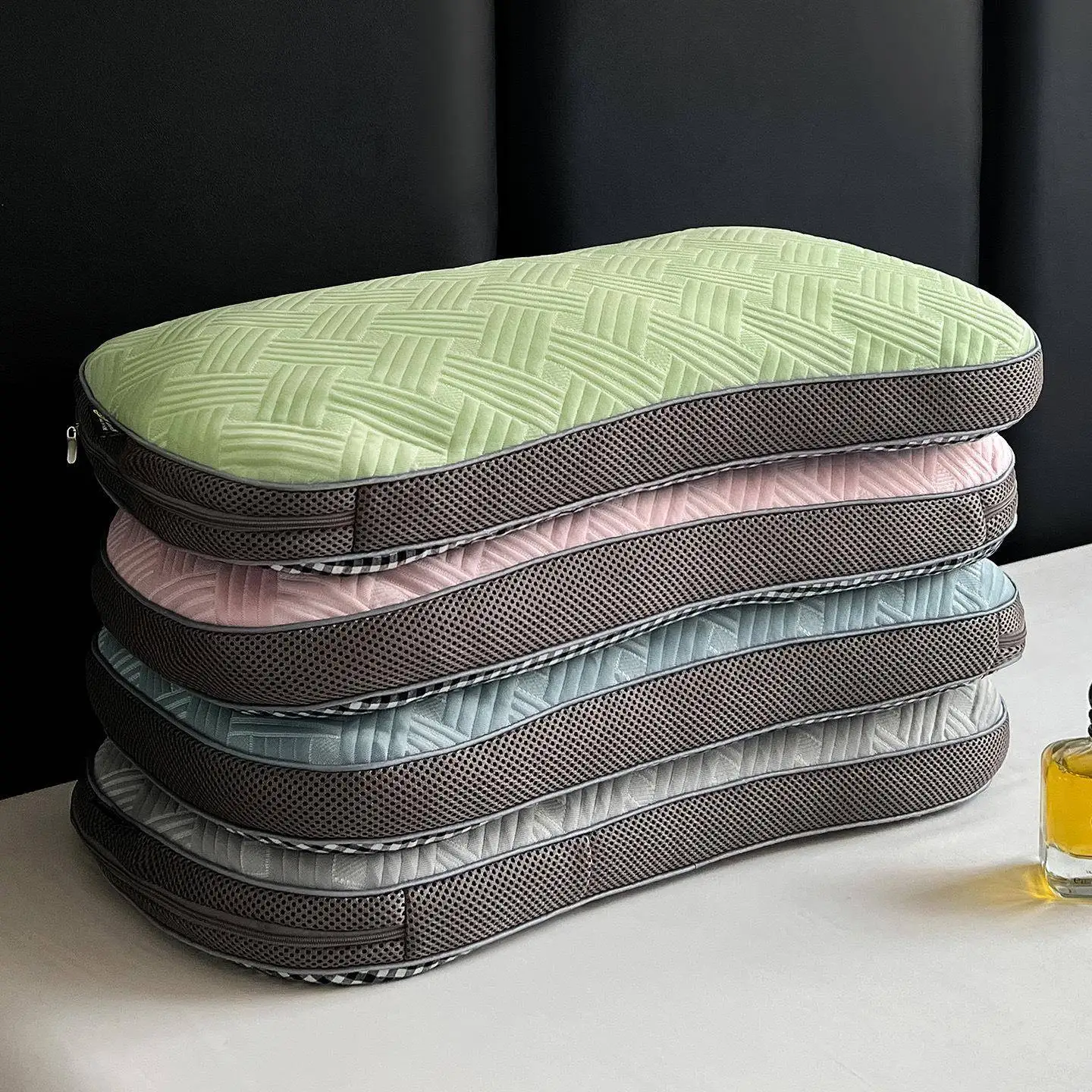 

Summer Cool Sensation Whole Buckwheat Hull Pillow Neck Support Sleep Aid Hard Pillow Nap Pillow Office Use 3D Cut