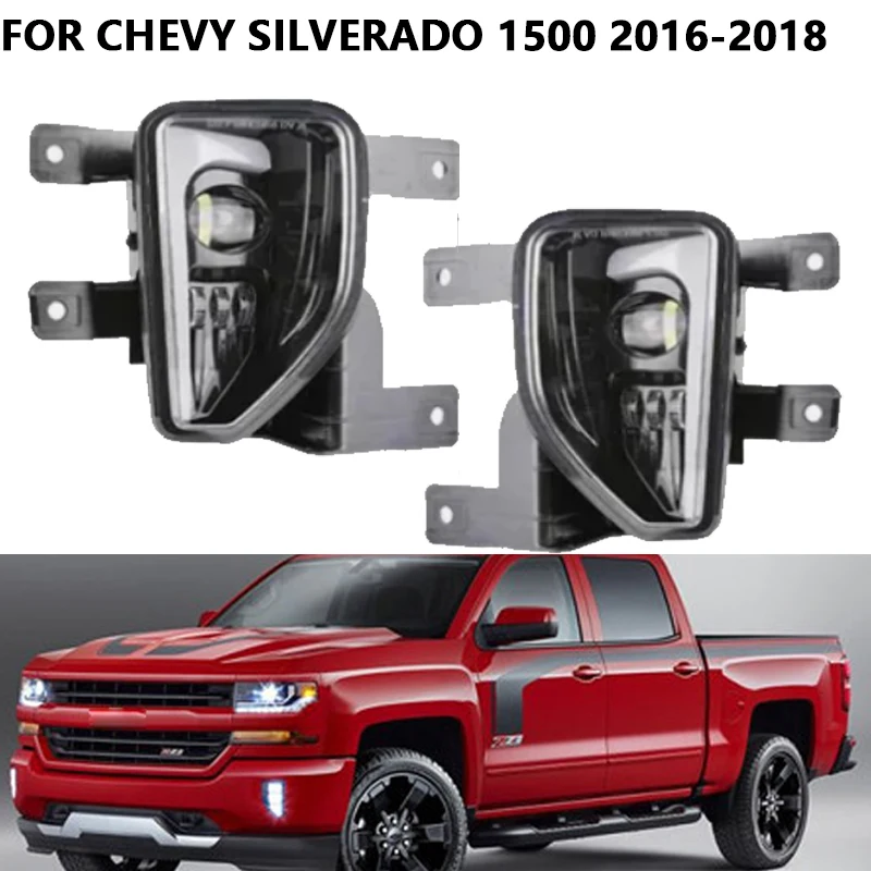 

2PCS Car Front Bumper Fog Light Lamp Assembly For Chevy Silverado 1500 2016-2018 LED Turn Signal Light Daytime Running Lights