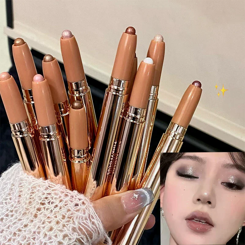 コンパクトな 3D グリッター アイ ペンシル パール光沢のあるアイ コンターを明るくする 手頃な価格の化粧品