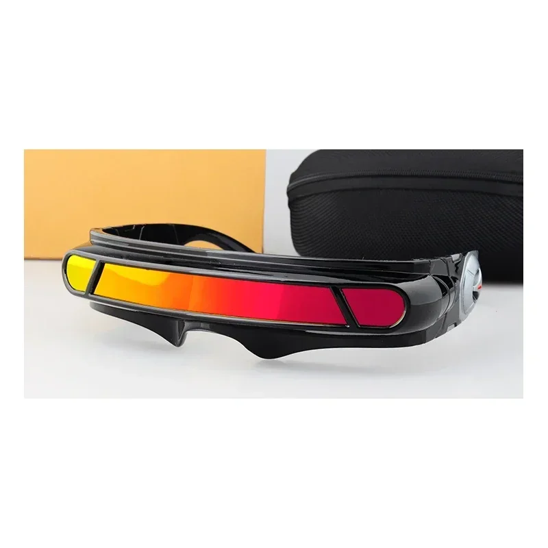 Character Inspired Shield Style Polarized Sunglasses, Memory Material Frame Cosplay Eyewear for Men Women Fancy Dress