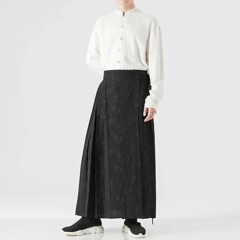 Pop 2025 Uomini Larghi Cinese Intrattenimento Musiche E Canzoni Stile Harajuku Hakama Kimono Tang Casual Uomini 2025 Pantaloni Maschili Pantaloni Uniformi Uomini Pantaloni Kendo
