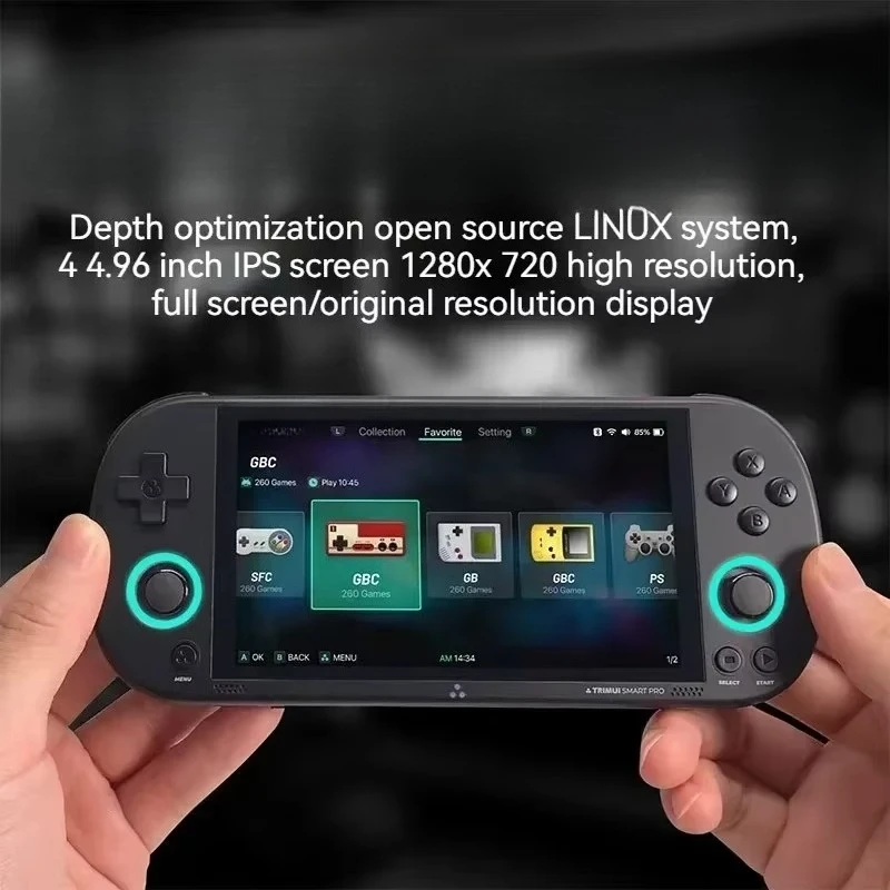 256G for Trimui Smart Pro 4.96 Inch 1280*720 Ips Screen Open-Source Linux Retro Handheld Game Console Children's Gifts