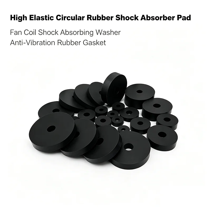 High Elastic Circular Rubber Shock Absorber Pad Fan Coil Shock Absorbing Washer Anti-Vibration Rubber Gasket