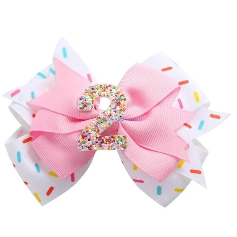 

K9FF Birthday Girls Headband/Hair Clip for Infants Baby Cartoon Bowknot Decor Headwear/Hairpin Children for Festival Party