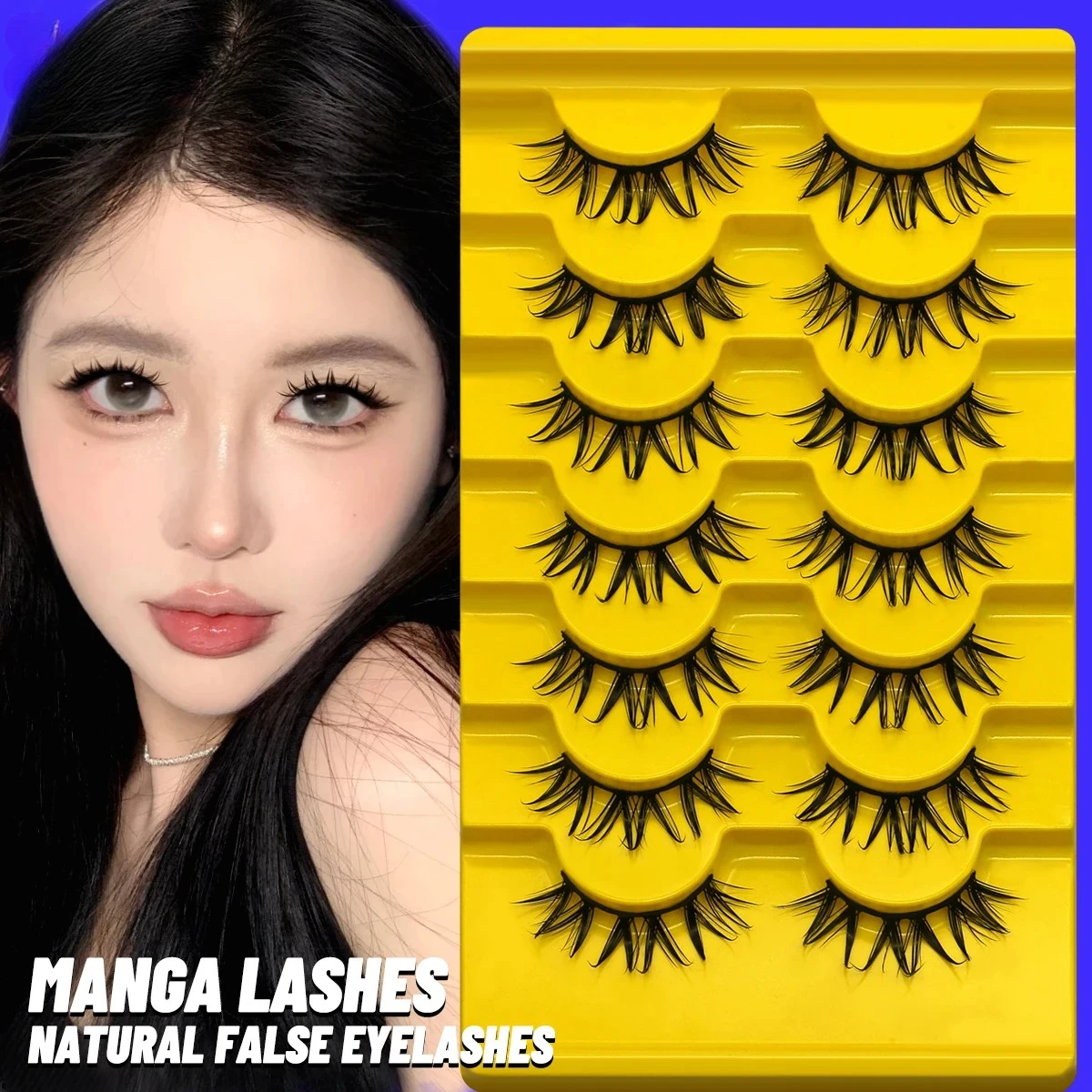 Ciglia soffici e bagnate Ciglia Manga Soffici e morbidi Croce Ciglia finte naturali Lunghe naturali 3D Ciglia finte visone Trucco