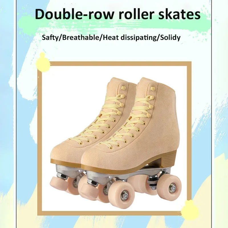 Roller Skate Shoes,Professional Double-Row Skates Stylish Comfortable Breathable Adult Child Four-Wheeled Rollerblading Shoes