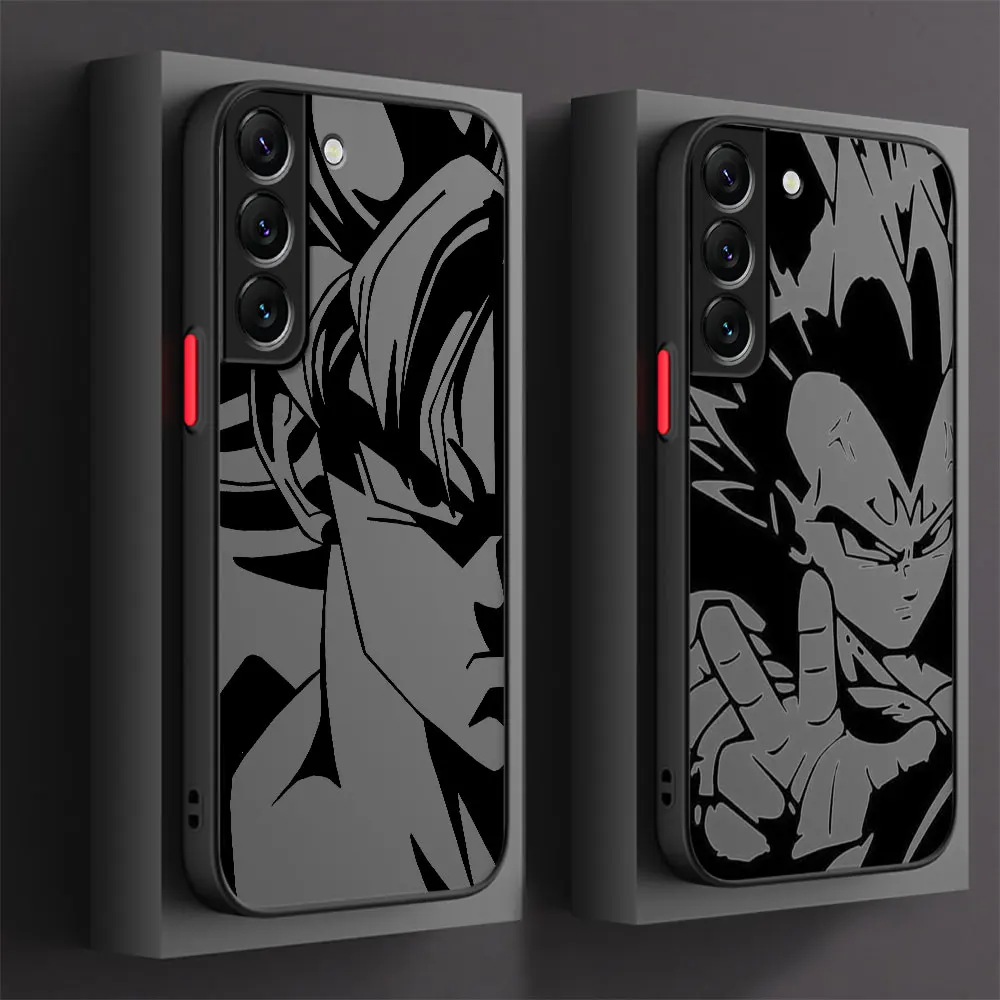 Matte Case for Samsung Galaxy S24 S23 S22 Ultra S20 FE S21 Plus S10 Lite S9 S8 Black Shell Phone Cover Cool Man Anime DBZ Funda