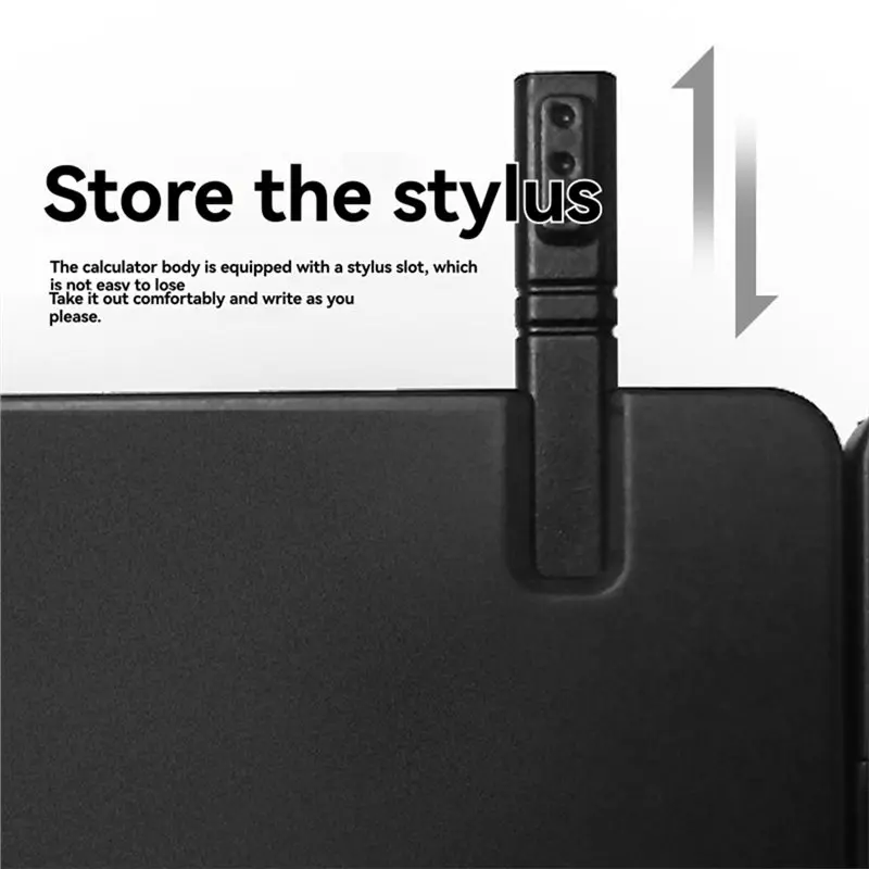 QWE-Portable Folding LCD Tablet Calculator 5.0 Inch With Button Cell Learning Business Office Calculator
