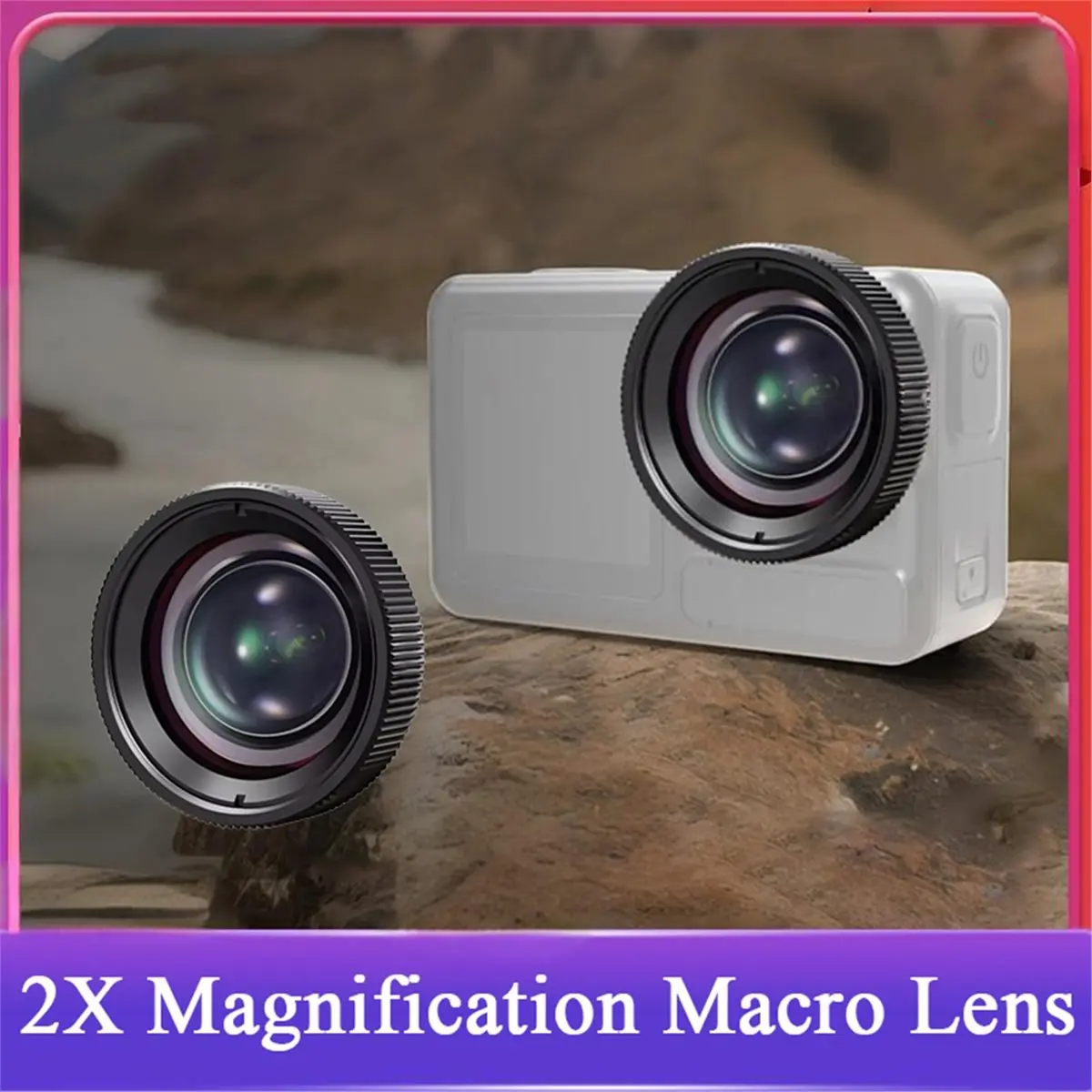 New Electronics -68 2X Macro Lens for Action 5 Pro Multicoated HD Optical Glass Close-Up Filter for Plants Detail Vlogging