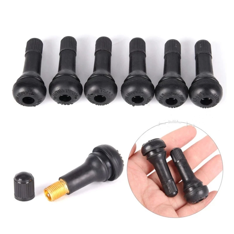 4pcs  Rubber Tire Valve Cap TR414 / TR413 / TR412 Car Truck Tubeless Tyre Valve Stem Cover Zinc Alloy Rubber Tire Stem Caps