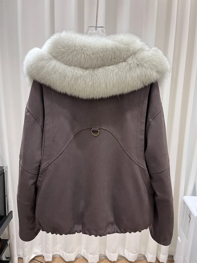 2025 Autumn Winter Goose Down Jacket Natrual Fox Fur Collar Thick Women's Warm Coat Luxury Outwear Female Coats Hot Sale