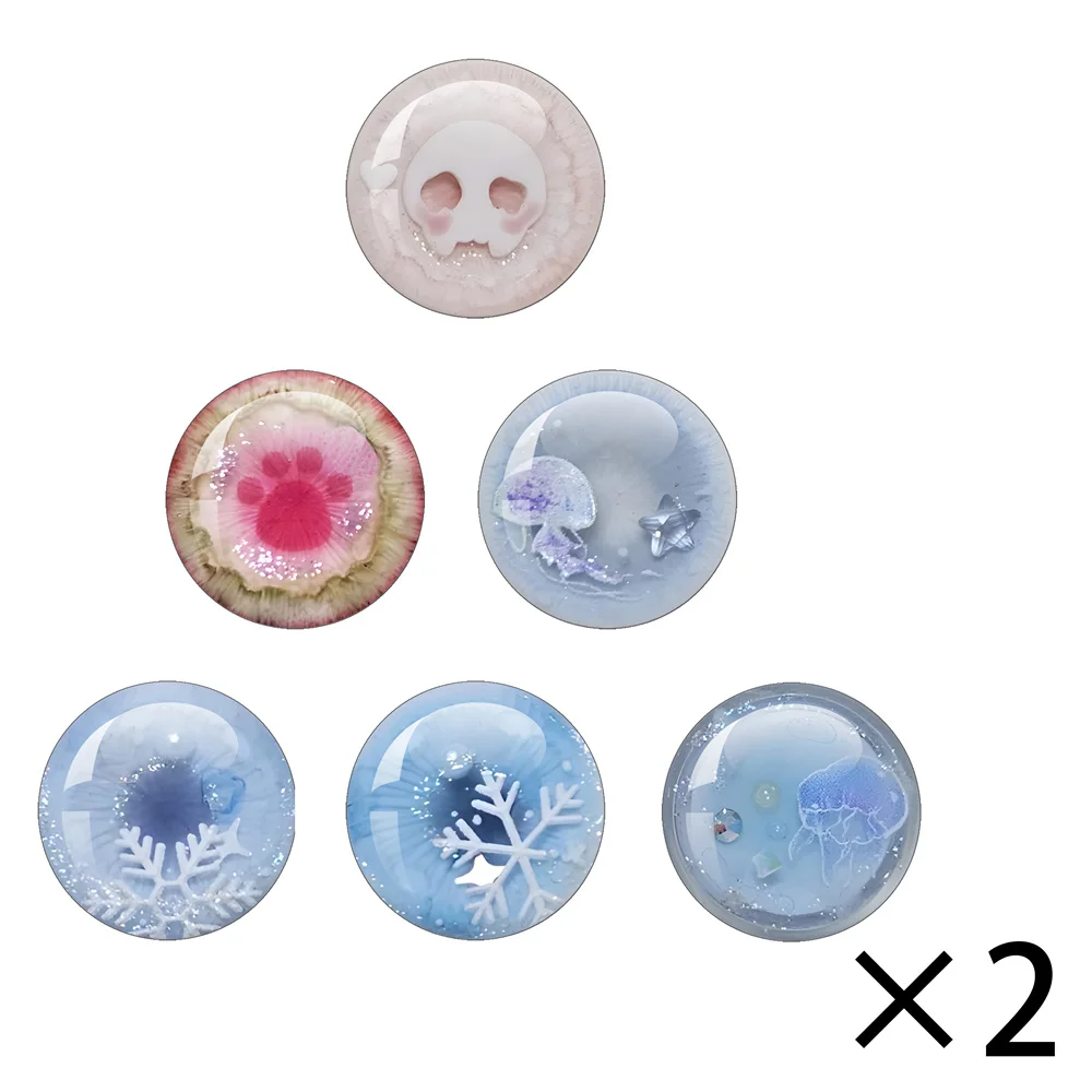 Sweet Y2K Glass Eye Chips Round Cabochon 10MM-40MM Handmade Girl Toy Drop Glue Eye Pupil DIY Blyth BJD Doll Accessory Gift