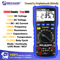 MECHANIC 1000V 10A Professional Digital Multimeter 20000 Counts True RMS Auto Range Ohm Hz Capacitance Tester NCV Detection