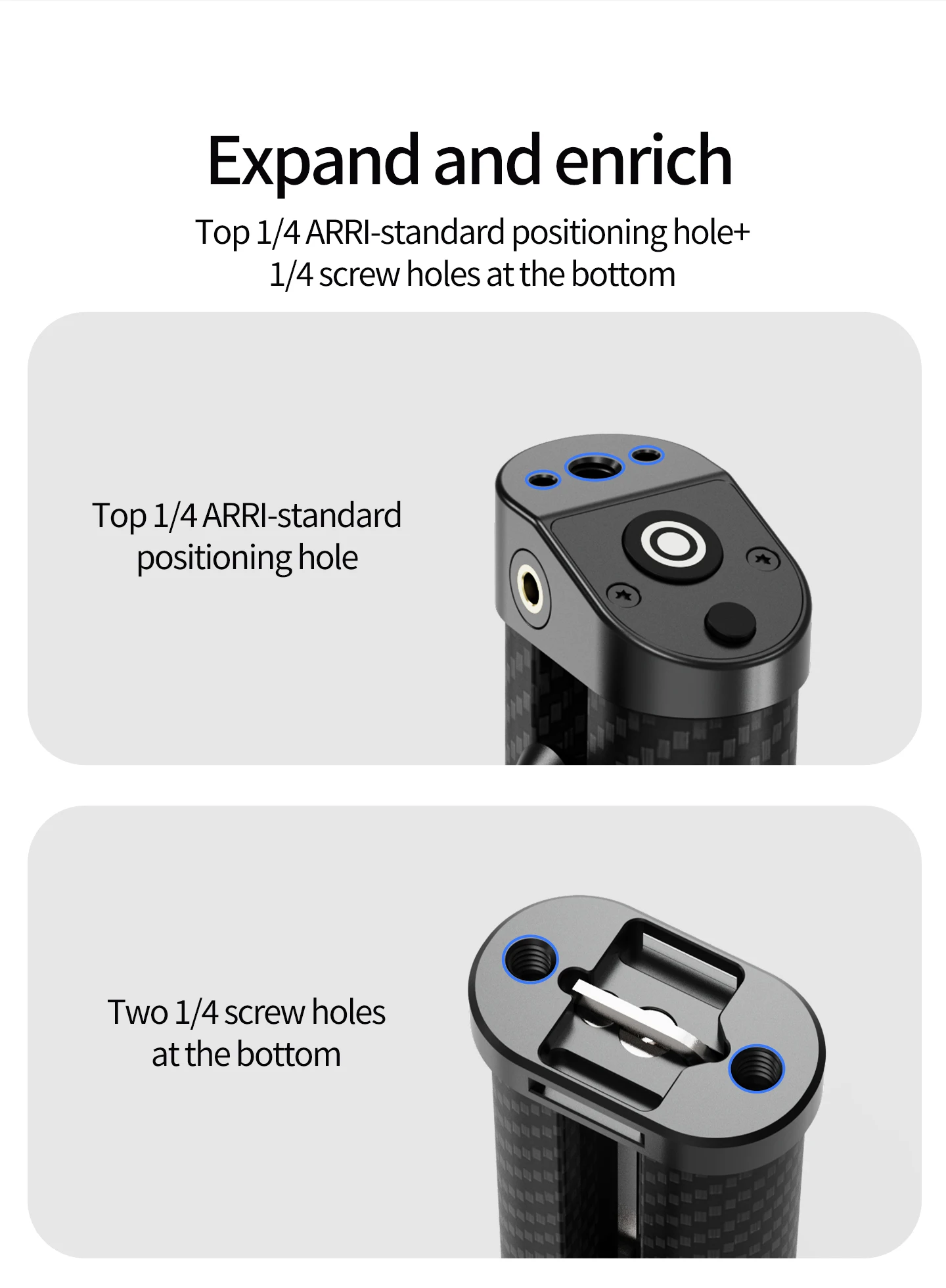 Low Angle Shooting Kameragriff 1/4" ARRI NATO Rail Clamp Auslöser für Canon EOS R5 Nikon Z6II Sony DSLR spiegelloser Käfig – Detail 9