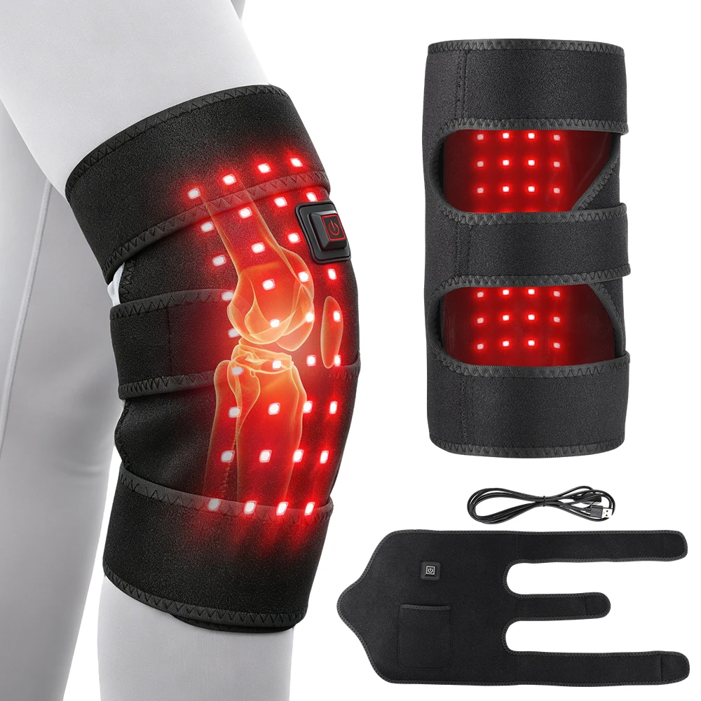 660nm Multifunctional LED Light Devices Knee Pad Brace with 3 Heating Levels 36Pcs LED Beads Knee Wrap for Leg Elbow Joint