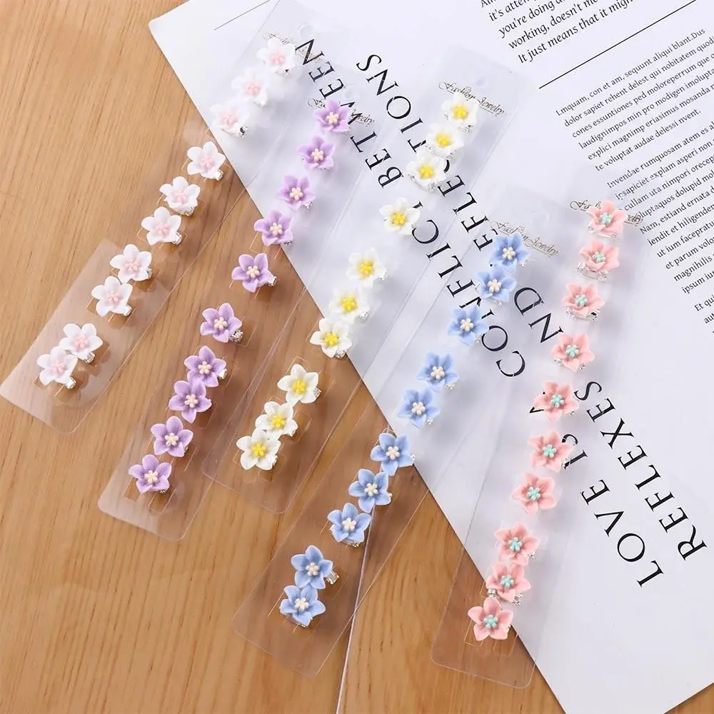 10pcs/set Cute Girl Kid Korean style Hair Accessories Flower Hair Clips Soft Ceramics Hair Claws Small Hairpins