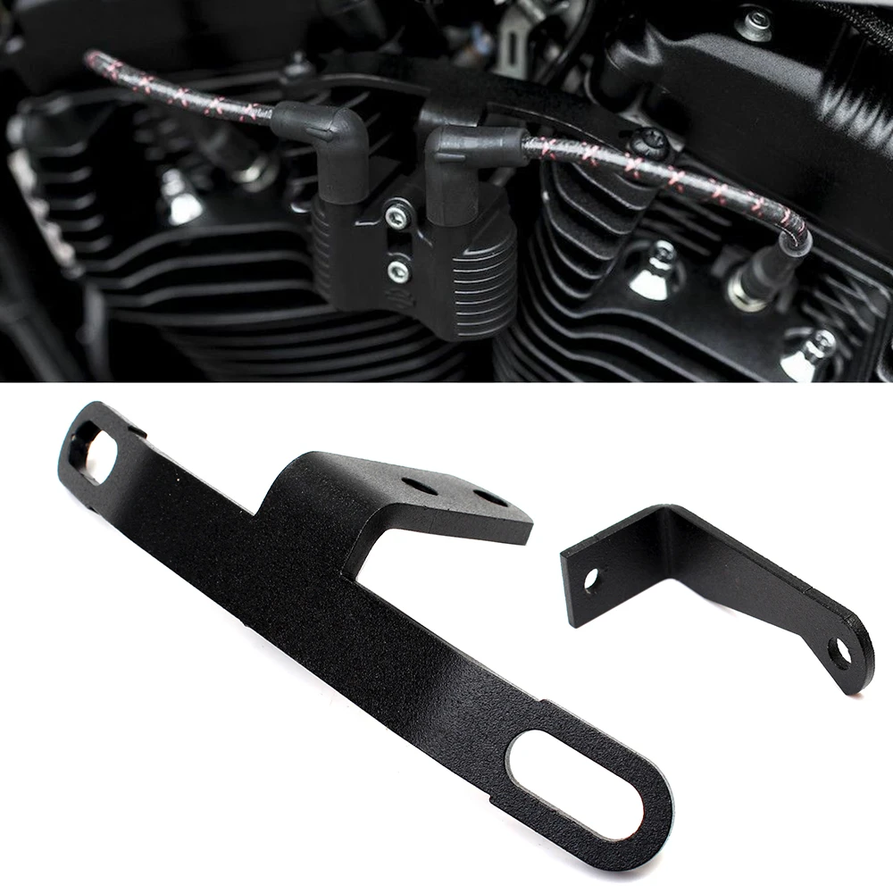 Motorcycle Black Coil And Ignition Key Rrlocation Kit For Harley Sportster Iron 883 1200 XL Super Low Custom XL883L 2007-2024