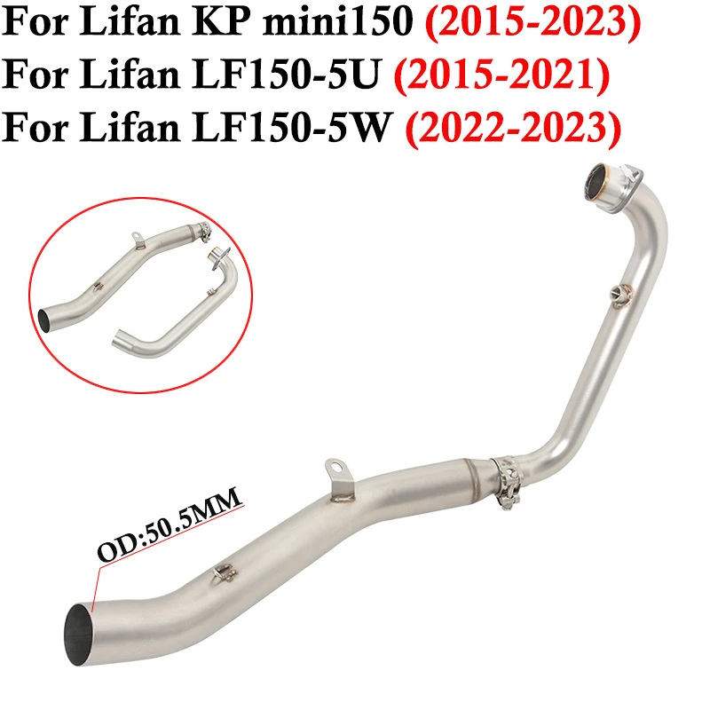 

For Lifan KP mini150 LF150-5U LF150-5W 2015 - 2023 Motorcycle Exhaust Escape Systems Modify Front Link Pipe Connect 51mm Muffler