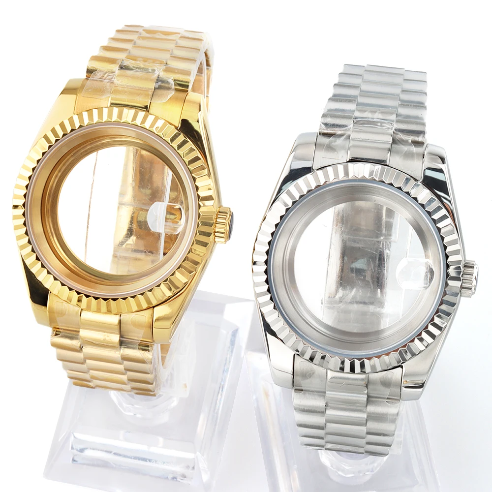 

Корпус из сапфирового стекла 36 мм 39 мм NH35, 20 мм, президентский браслет, нержавеющая сталь 316L, подходит для Seiko NH35 NH36, механизм, циферблат 28,5 мм