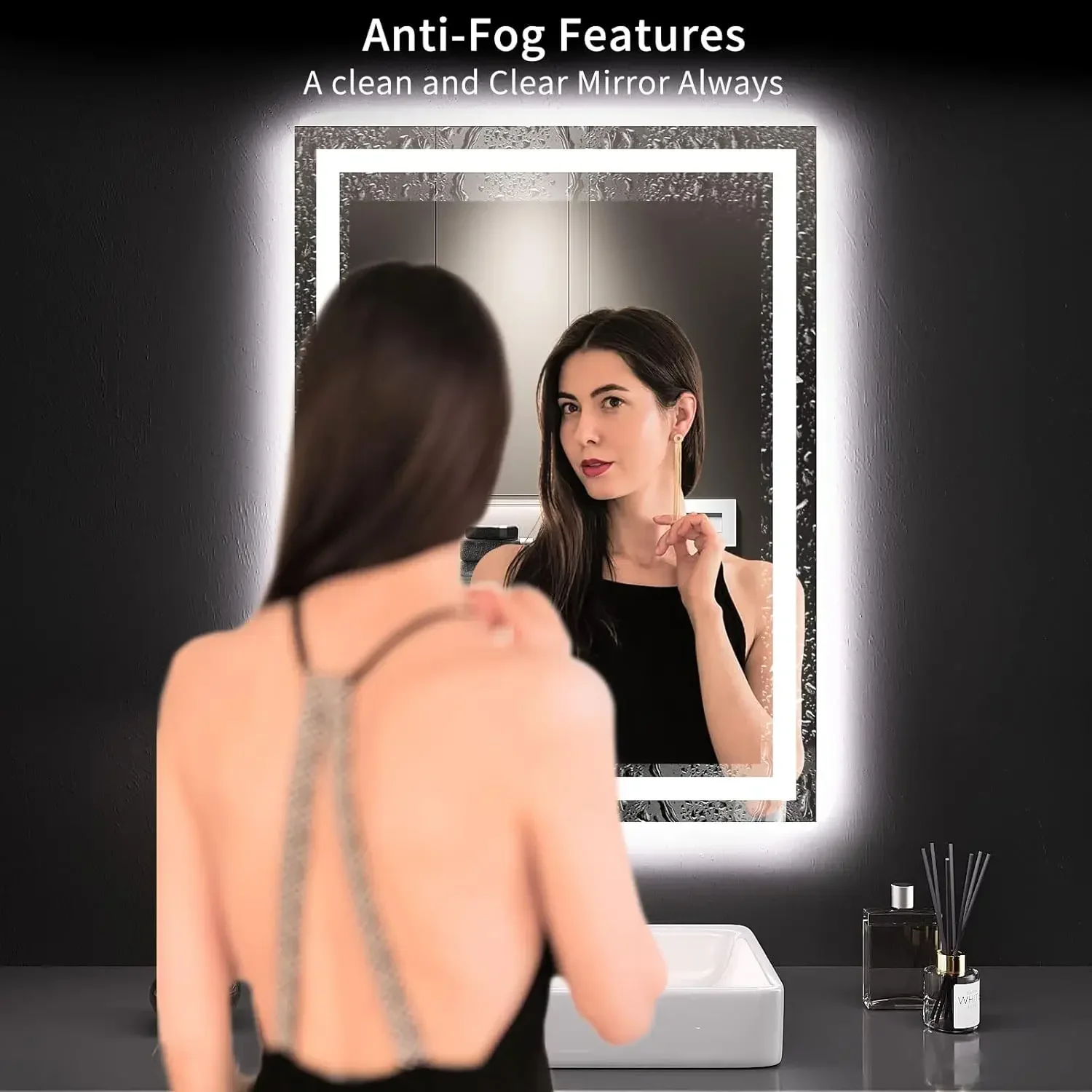 

24X32 LED Bathroom Mirror with Lights, Anti-Fog, Dimmable, Backlit + Front Lit, Lighted Bathroom Vanity Mirror for Wall, Memory