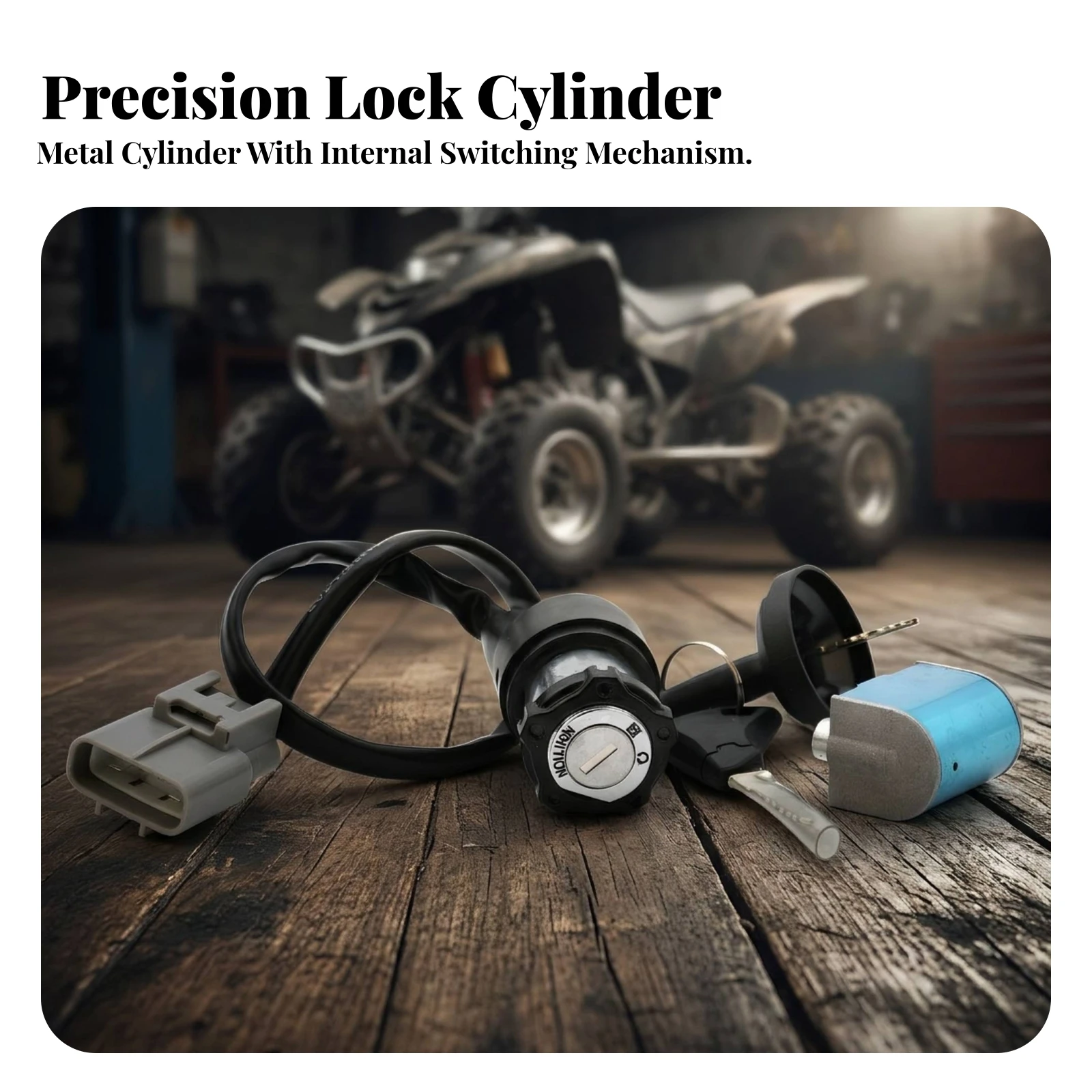 Ignition Switch Lock Assembly Precision-Cut Ignition Switch Lock Cylinder Assembly High-Quality Long-Lasting for ATV Owners