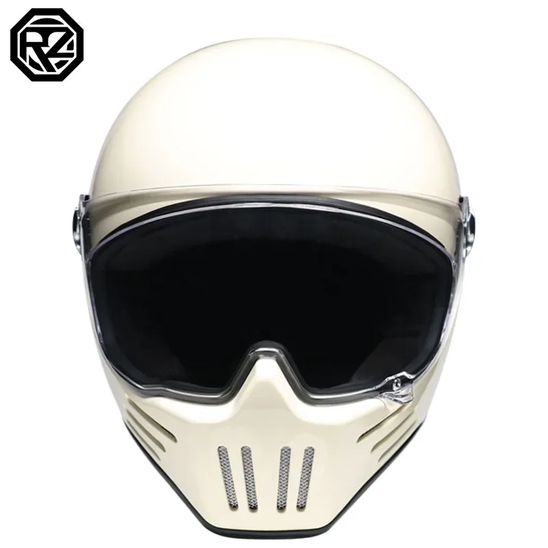 Small Helmet Body Retro Helmet Motorcycle Cruise Pedal Locomotive Full Face Helmet Safety Hat Bluetooth Cascos Capacete Moto