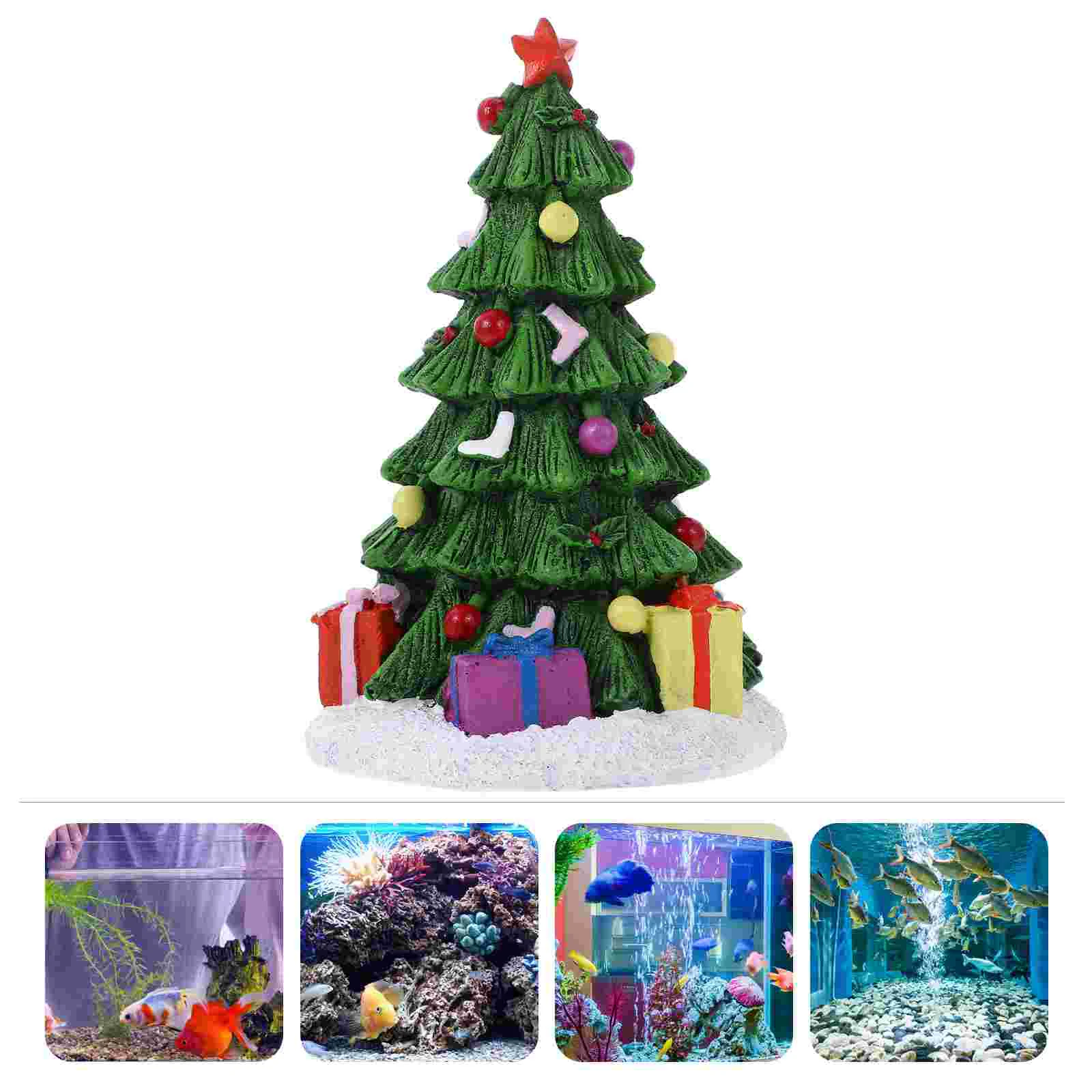 

Fish Tank Christmas Decoration Delicate Aquarium Decorative Fake Tree Resin Decorations Realistic