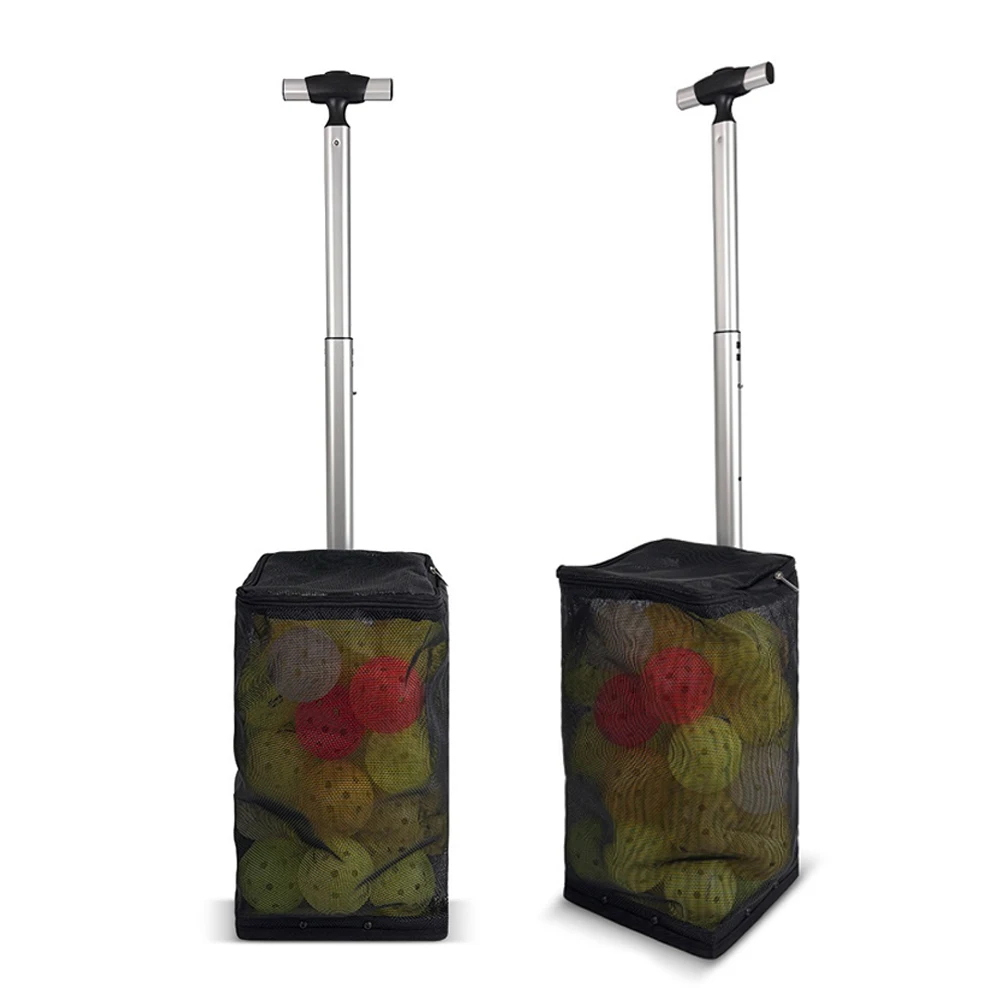 High Capacity Stainless Steel Pickleball Tennis Ball Picker, Retractable Handle, 40 Balls Storage Mesh Bag, Portable for Players