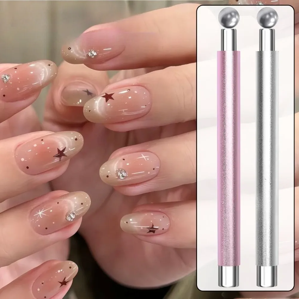 1/2Pcs Nail Cat Eye Magnetic Ball With Nail Magnetic Stick Tool Set Double-head Strong Magnet Pen 3D Cat Eye Gel Nail Supplies view 3