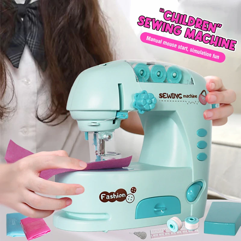 electric Sewing Machine Pretend Play Toy Set Mini Furniture Toy Educational Learning Design Clothing Toy Creative Gift Girls Toy