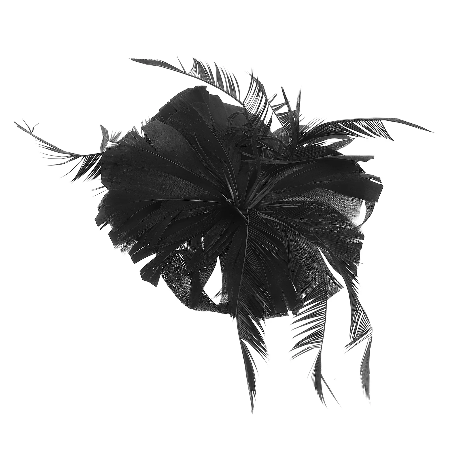 1 個エレガントな羽根飾りヘアサイドクリップフリーサイズ女性のための魅力的なヘアピン結婚式パーティー宴会ヘアクリップ