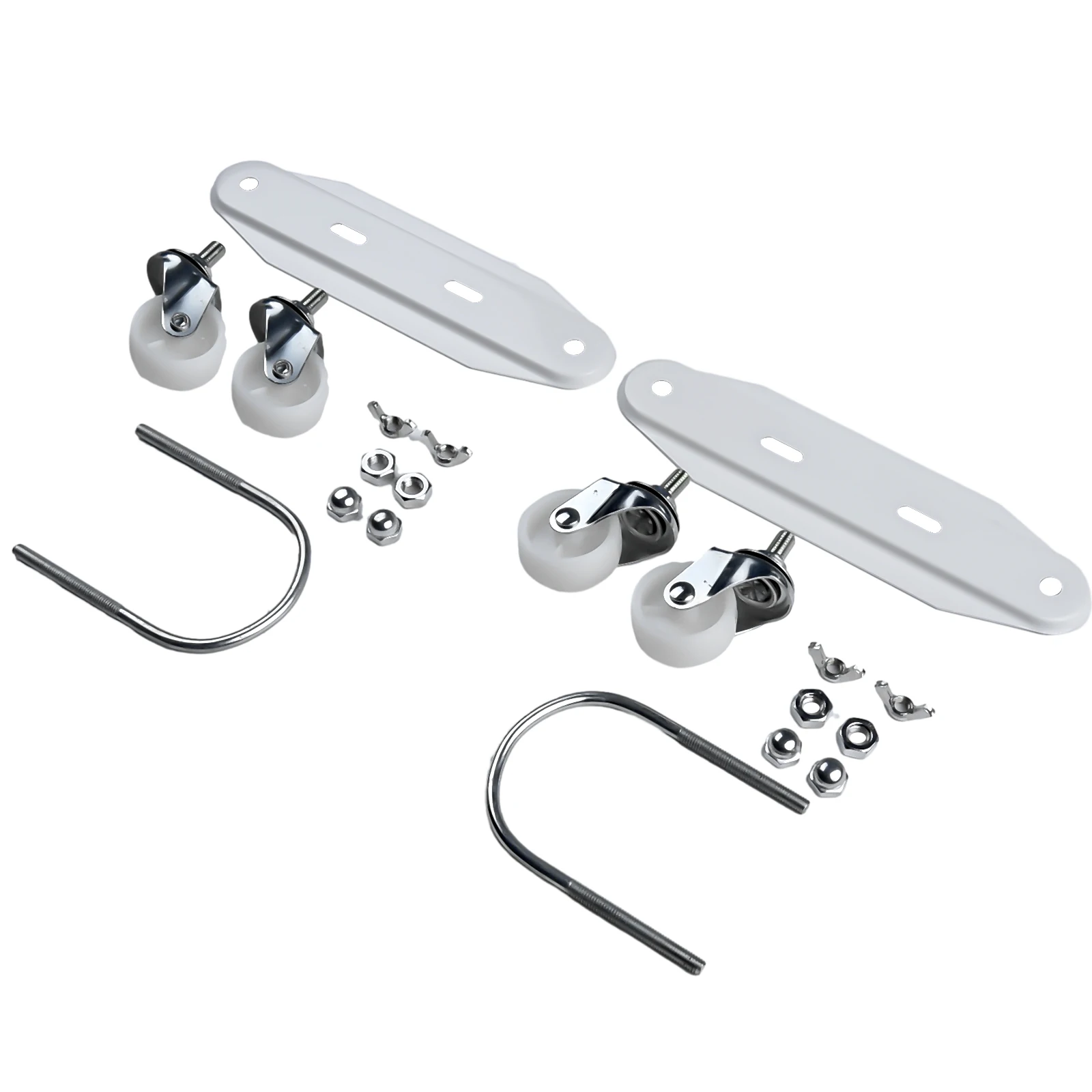 2x دعامة بكرة متنقلة للسخانات الكهربائية تتميز بإطار من الفولاذ الكربوني وعجلات دوارة لسهولة الحركة #3