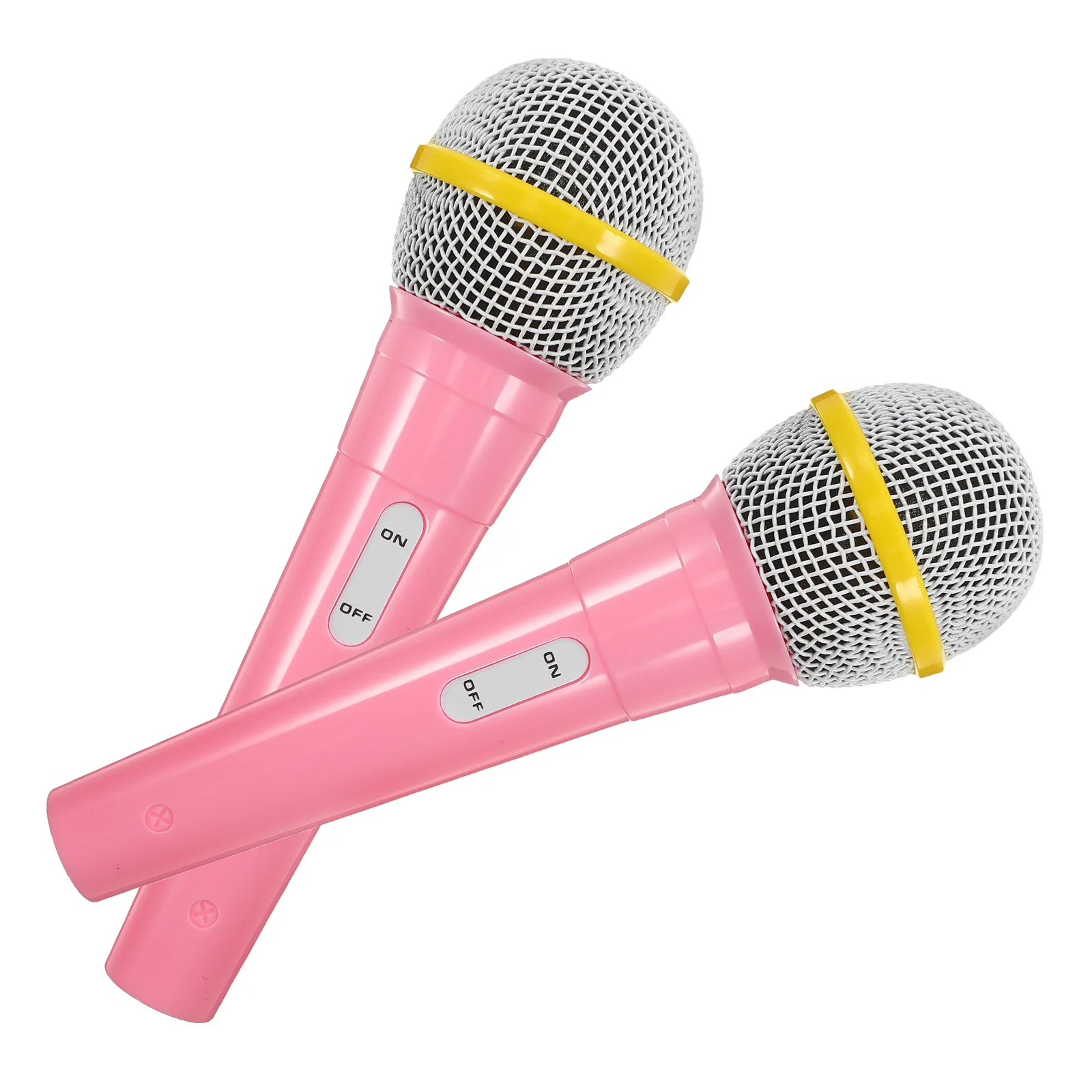 

2 Pcs Microphone Model Pretend Play Kids Fake Clothing Party Props Plastic Toy Costume Parties