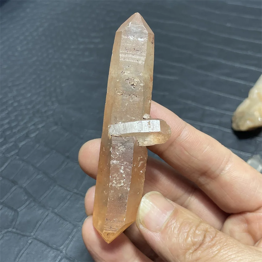 Pink crystal Clear Lemurian Seed Quartz Natural Point Cluster Crystal Rough Healing