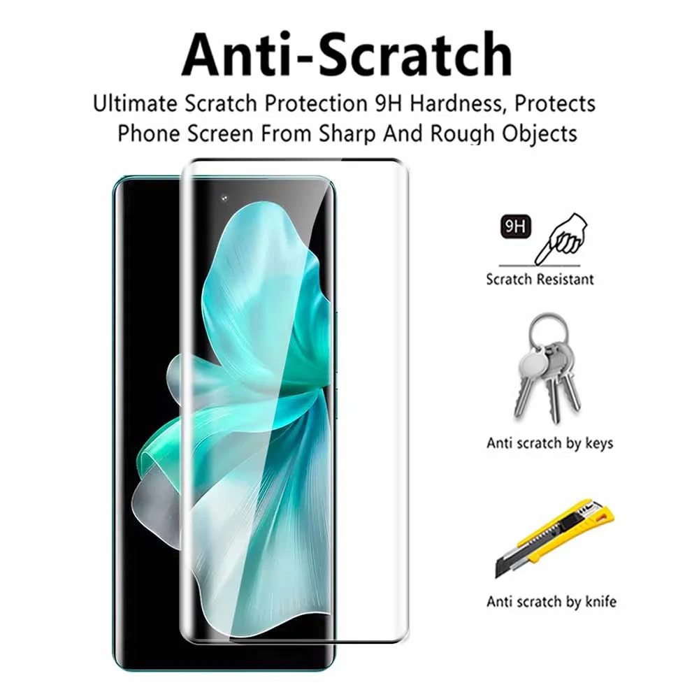 حافظة من الزجاج المقسى المنحني 9D لهاتف vivo V30 Pro واقي للشاشة لهاتف vivo V30 V 30 30V Pro V30Pro 5G 2024 أفلام واقية للكاميرا