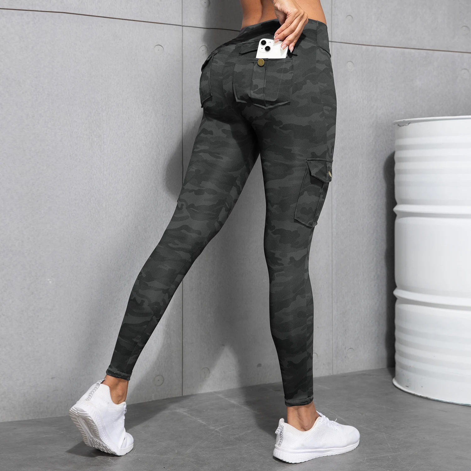 

Women Pockets Camouflage Gym Leggings High Waist Fitness Sport Leggings Running Casual Compression Fashion Pants