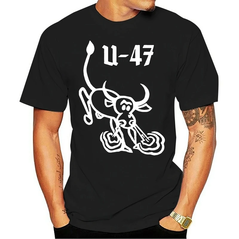 2020 Summer Brand Clothing U47 Schnaubender Stier U Boot Scapa Flow Marine Wappen WK 2 - T Shirt Novelty T Shirt