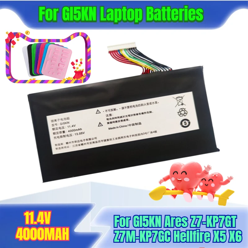

11.4V 4000MAH for GI5KN Ares Z7-KP7GT Z7M-KP7GC Hellfire X5 X6 Laptop Batteries