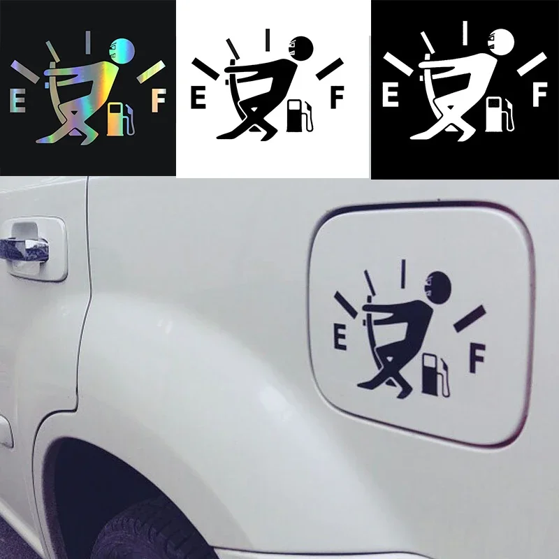 1 Pcs Funny Car Sticker Pull Fuel Tank Pointer To Full Car Vinyl Reflective Sticker Decal Car Auto Exterior Decor Accessories