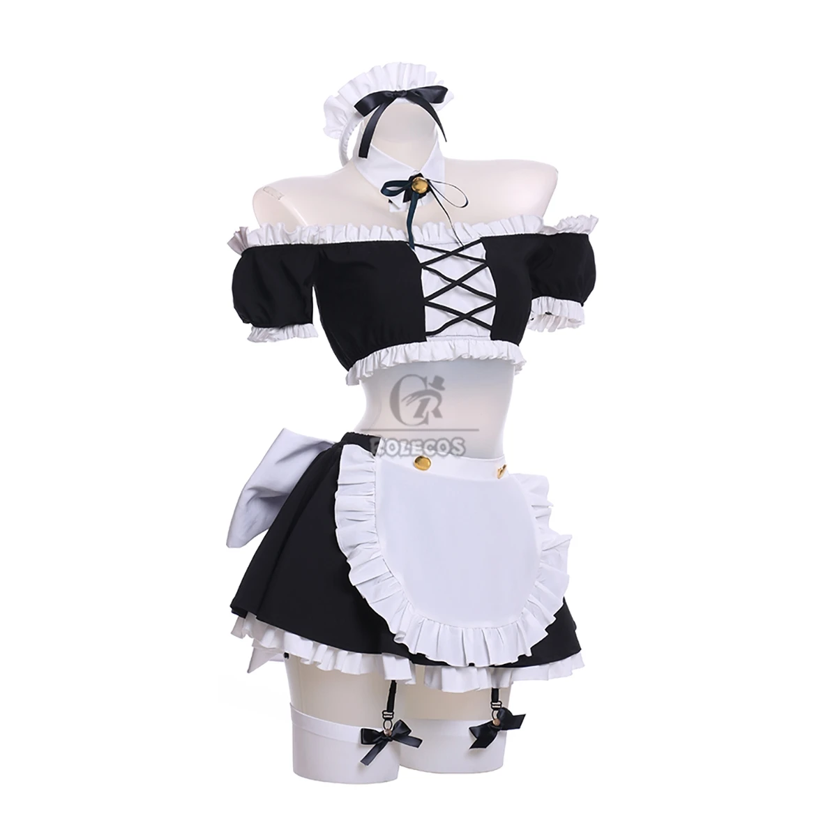 ROLECOS-traje de Cosplay de nia-honjou, conjunto completo de delantal para Halloween, vestido de mucama de nia-honjou