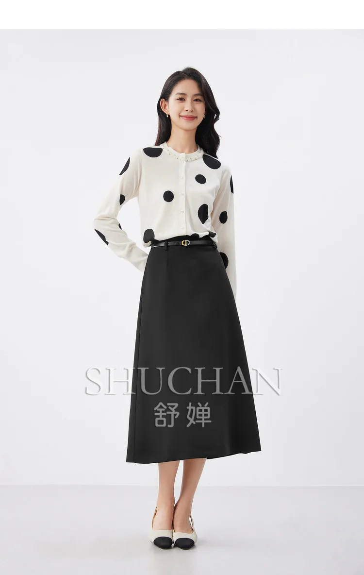 

French Simple Skirt Women POLYESTER Faldas Mujer Moda 2024 Autumn Skirts for Women Skirt Designer Luxury