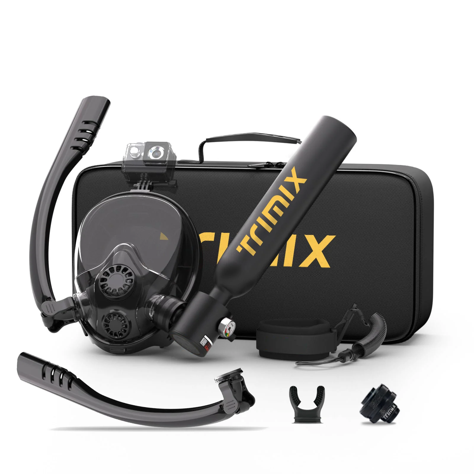 TRIMIX Mini Scuba Lung Tank 0.5L With Snorkeling Mask Support Up to 10 Minutes Underwater Breathe 5 Meter Depth
